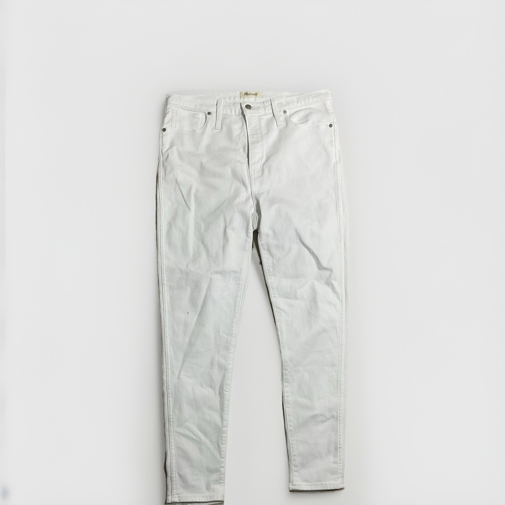 Madewell Jeans Womens Sz 33 White 12" High Rise Skinny Stretch Denim AJ233